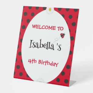 Signe De Table Coute Polka point Ladybug Daisy Flower fête d'anni