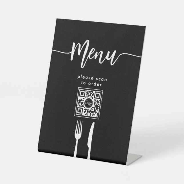 Signe De Table Couteau et Fourchette de Menu Simple Moderne Code  (Recto)