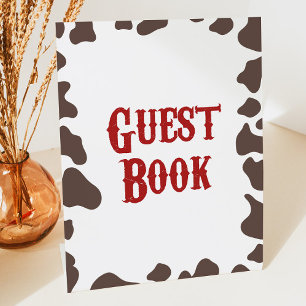 Signe De Table Cowboy Rodeo Western Guest Book