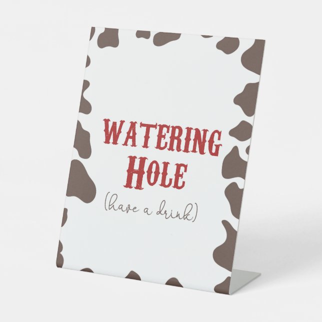 Signe De Table Cowboy Rodeo Western Watering Hole Boissons Party (Recto)