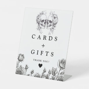 Signe De Table Crânes Gothiques Cartes Et Cadeaux Noirs Et Blancs