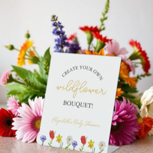 Signe De Table Créer un bouquet de fleurs sauvages pour une baby