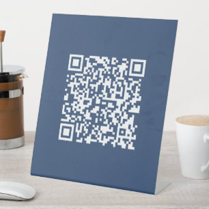 Signe De Table Créer un code QR analysable Bleu de marine