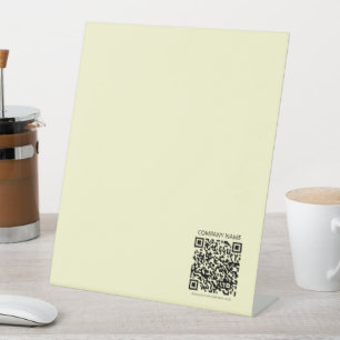 Signe De Table Créer un code QR Jaune pâle