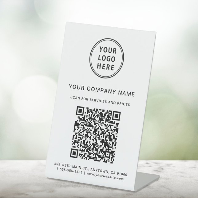 Signe De Table Créer votre code QR de logo d'entreprise (Créateur téléchargé)