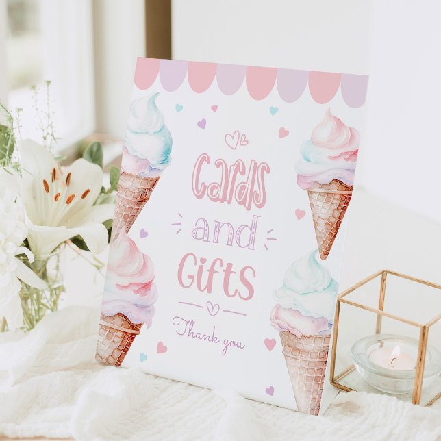 Signe De Table Crème glacée Cartes et cadeaux anniversaire (Créateur téléchargé)