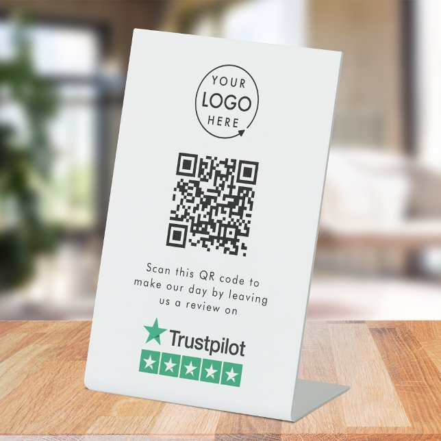 Signe De Table Critiques Trustpilot | Business Review Link QR Cod (Créateur téléchargé)