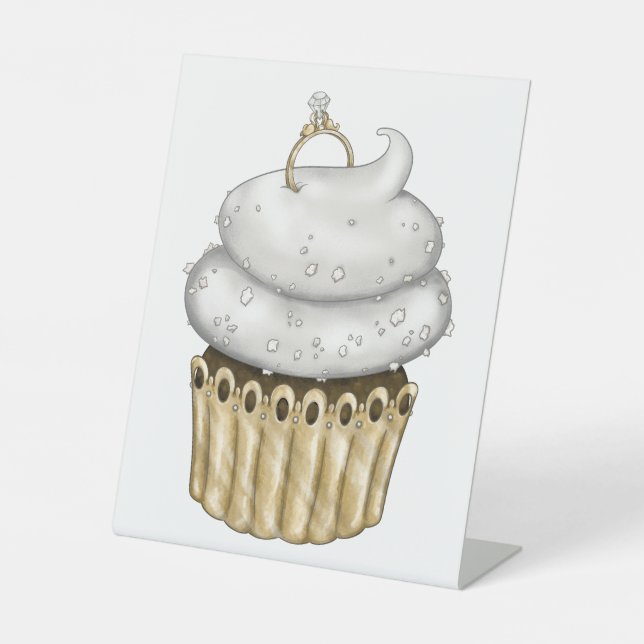 Signe De Table Cupcake Fiançailles doux (Recto)