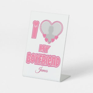 Signe De Table Custom I Love My Boyfriend - Ajouter photo et nom