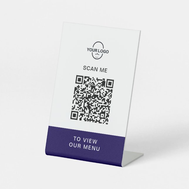 Signe De Table Custom QR Code Menu Stand | Contactless Restaurant (Recto)