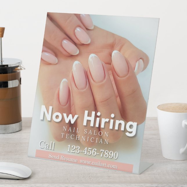 Signe De Table Customize Now Hiring Nail Salon Technician Pink (In SItu)