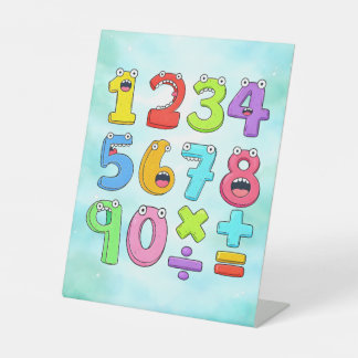 Signe De Table Cute Cartoon Numbers Maths Desk Art for Kids