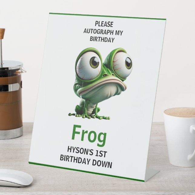Signe De Table Cute Crazy Frog Farm Theme 1st Birthday (In SItu)