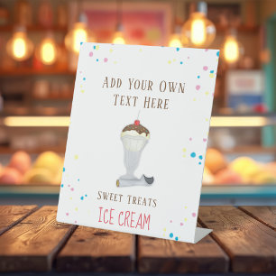 Signe De Table Cute Crème de glace Sundae Parlor Boutique Affaire