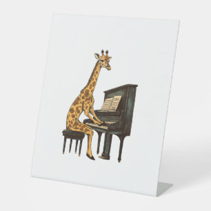 Signe De Table Cute Giraffe Jouer Piano Giraffes Musicien Musique