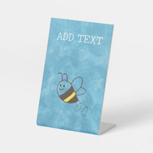 Signe De Table Cute Little Bee Flying Watercolor Baby shower