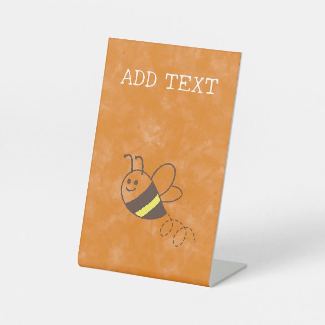 Signe De Table Cute Little Bee Flying Watercolor Baby shower (Recto)