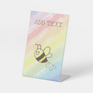 Signe De Table Cute Little Bee Flying Watercolor Baby shower
