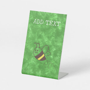 Signe De Table Cute Little Bee Flying Watercolor Baby shower