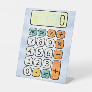 Signe De Table Cute Maths Calculator Desk Art for Kids