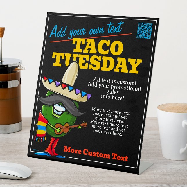 Signe De Table Cute Taco Mardi Mexicain Nourriture Personnalisabl (Créateur téléchargé)