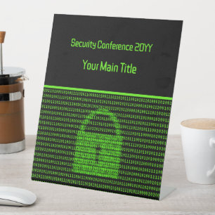 Signe De Table Cyber-événement - Noir / Vert Sécurité du code inf