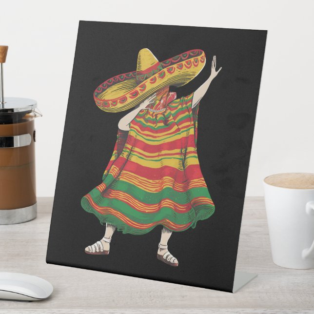Signe De Table Dabbing Mexican Poncho Cinco De Mayo Fiesta Party (In SItu)