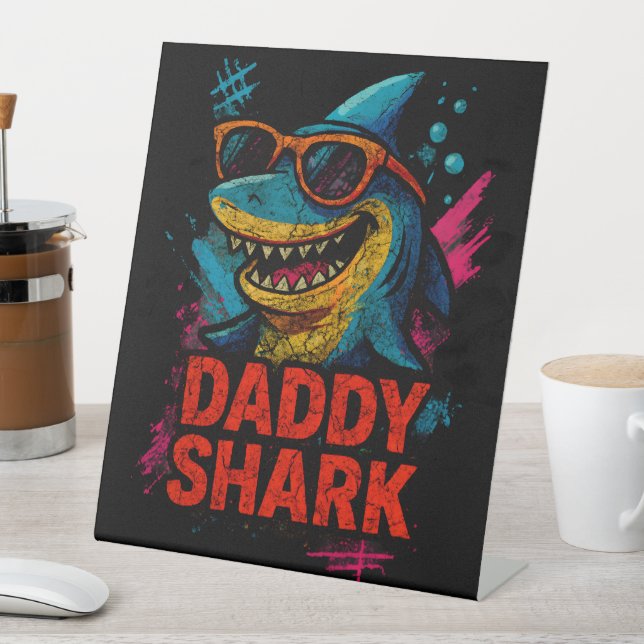 Signe De Table Daddy Shark Fêtes des pères cadeaux (In SItu)