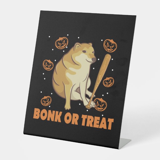 Signe De Table Dank Meme Cheems Halloween Chien (Recto)