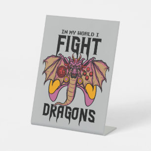 Signe De Table Dans Mon Monde, Je Lutte Contre Les Dragons