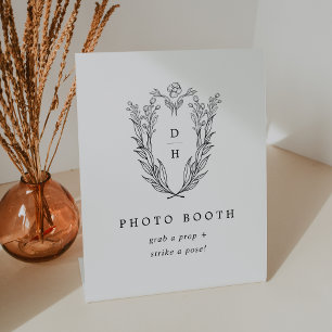Signe De Table DAPHNE noir blanc Monogramme Mariage Photo Booth
