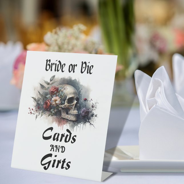 Signe De Table Dark Moody Gothic Bride ou Die Fête des mariées (Créateur téléchargé)
