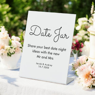 Signe De Table Date Jar Noir Blanc Wedding shower