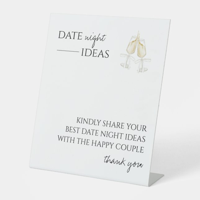 Signe De Table Date Night Ideas Fête des mariées Jeu Script moder (Recto)