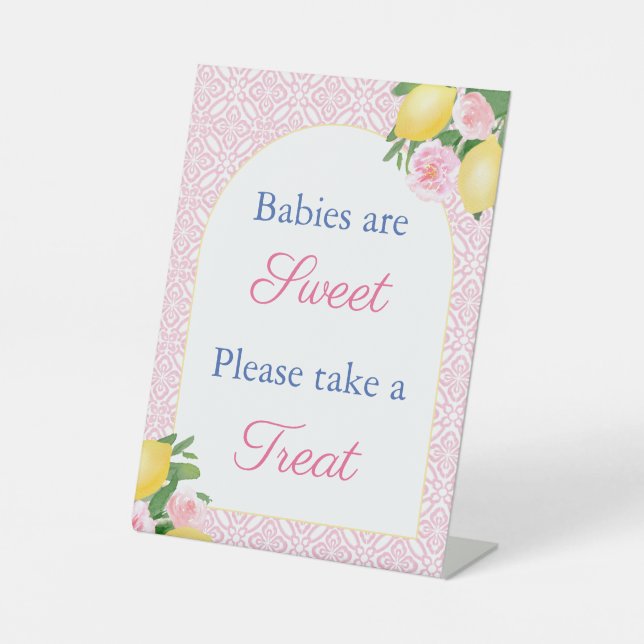 Signe De Table De Jolies Citrons Roses Font Un Baby shower Privil (Recto)