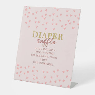 Signe De Table Déchets Raffle Petit Ami Fille Coeurs roses