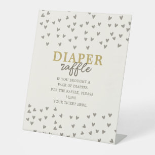 Signe De Table Déchets Raffle Petit Coeurs Neutres