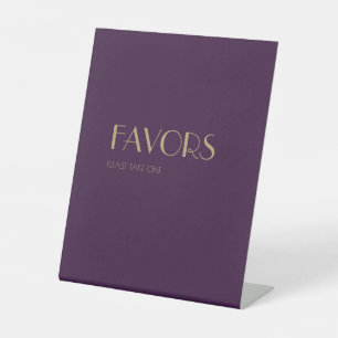 Signe De Table Déco type or Faveurs de mariage violet foncé
