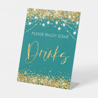 Signe De Table Décor turquoise Gold Drink Party