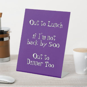 Signe De Table Déjeuner amusant et humoristique de bureau blague