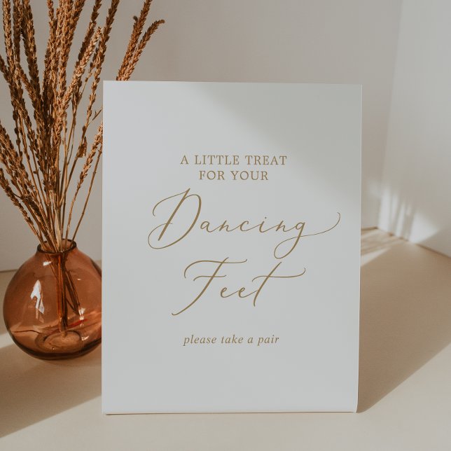 Signe De Table Délicat Gold Calligraphie Pied Mariage Dancing (Créateur téléchargé)