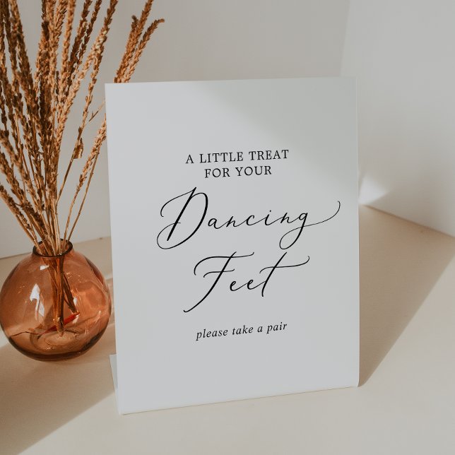 Signe De Table Délicat Pied de danse Mariage de calligraphie noir (Créateur téléchargé)