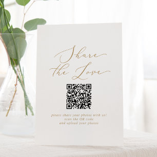 Signe De Table Delicate Gold Share The Love QR Code Mariage