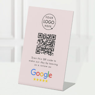 Signe De Table Demande de révision Google Code QR Logo d'entrep
