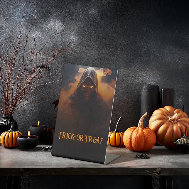 Signe De Table Démon foncé avec halloween de fumée orange (Créateur téléchargé)