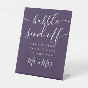 Signe De Table Départ de bulle violette Chic Script