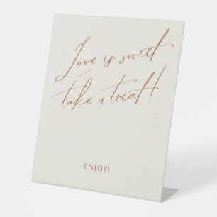 Signe De Table Désert de Whimsical   Beige Mariage L'amour est do