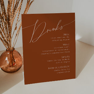 Signe De Table Désert de Whimsical   Menu des boissons Mariages e