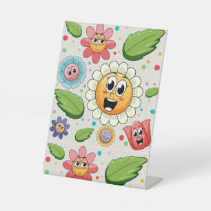 Signe De Table Design arrière - plan transparent avec fleurs colo