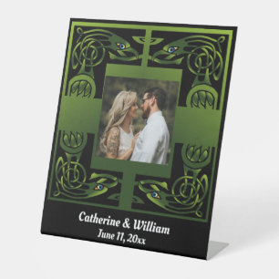 Signe De Table Design Celtique irlandais traditionnel vert